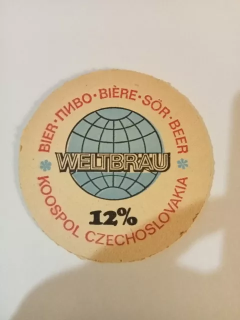 Sous Bock : WELTBRAU 12°  - KOOSPOL CZECHOSLOVAKIA