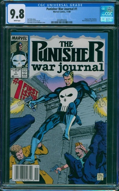Punisher War Journal #1 CGC 9.8 NEWSSTAND ORIGIN MARVEL Comic 1988
