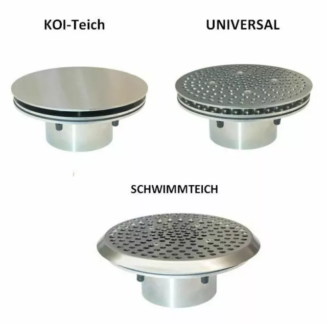 BODENABLAUF VA Edelstahl Koiteich Schwimmteich Pool Ablauf Teich