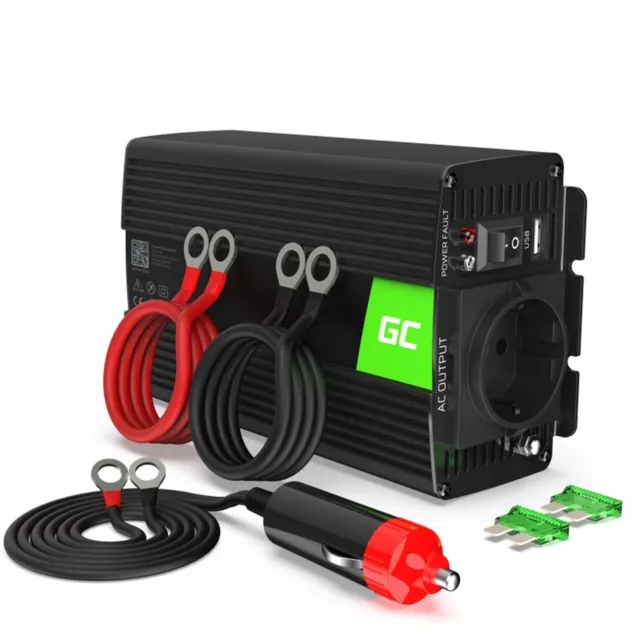 Convertisseur de Tension 24V Sur 230V 500W/1000W Sinusoïdale Pure Vert Cell