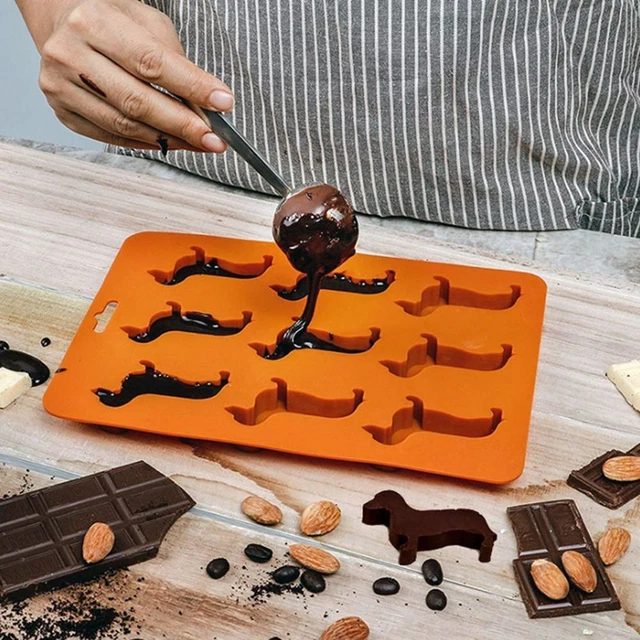 Herramienta de hornear postre galleta de caramelo 9 orificios molde de chocolate 3D salchicha hecha a mano