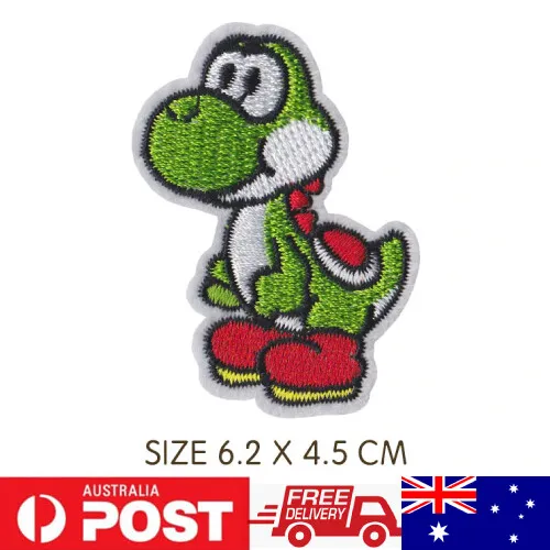 1pc Yoshi Super Mario Iron On Patch Embroidered Cloth Badge Sew On DIY