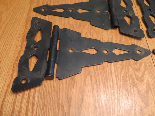 T Strap Barn Door Gate Shed Hinges 10.5" x 7.75" Set of Four Salvage Vintage 2