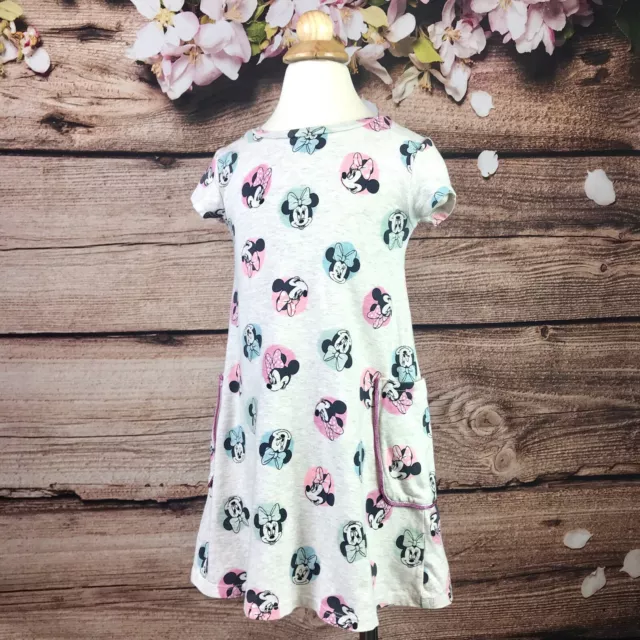 Disney Cotton Little Girls Multicolor Mickey Mouse Print Dress 4Y