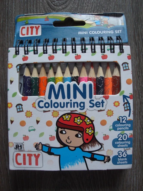 Malblock "City" mit Buntstiften, Mini Colouring Set, NEU, Jiri Models, Malbuch