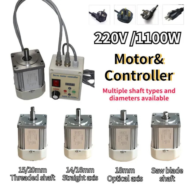 220V Switch Brushless Motor Driver Face Mount Servo Motor &Controller 1100W New