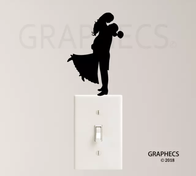 Bride and Groom Vinyl Decal Sticker Light Switch Wedding Home Decor