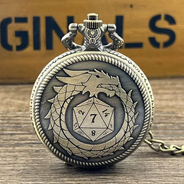 Metal Table Dice Mini Pocket Watch Vintage Polyhedral Dice Set