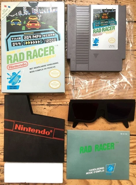 Tbe - Rad Racer Complet Boîte Notice Lunettes 3D Nintendo Nes Pal B Fra Cib Ovp