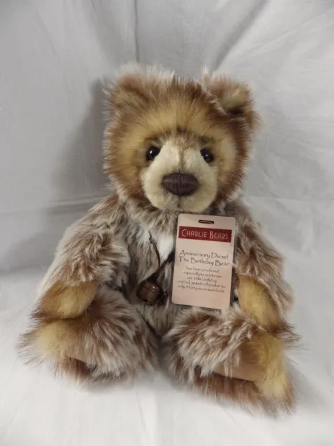 Charlie Bears ANNIVERSARY DIESEL Birthday Bear CB151575 2015 Plush 34cm 13.5"