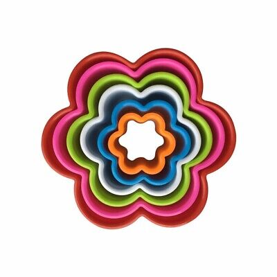 6pcs Cookie Cutter Set Plastic Biscuit Cutters Flower Shapes Multi Color