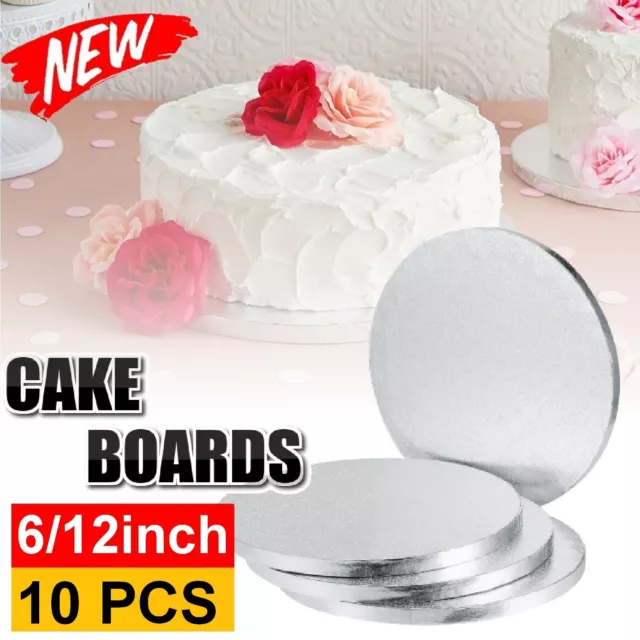 Masonite Cake Board 5mm Silver Round Various Size 10Pc Wedding Favour Cake Boxes