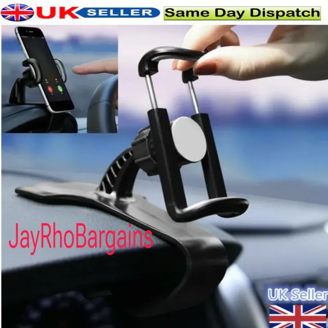 360° Universal Mobile Phone Holder Clip On Dashboard in Car Mount Stand Cradle