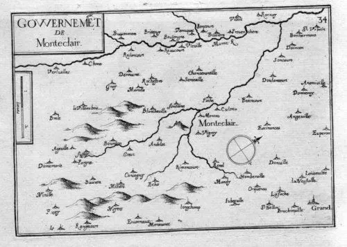 1630 - Haute-Marne Champagne-Ardenne Gravure France map carte Karte Kupferstich