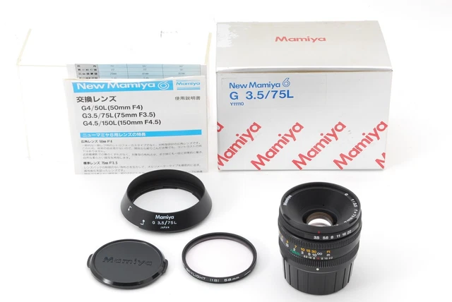 CLA'd 【MINT in Box w/ Hood】 Mamiya G 75mm f3.5 L Lens New Mamiya 6 MF from JAPAN