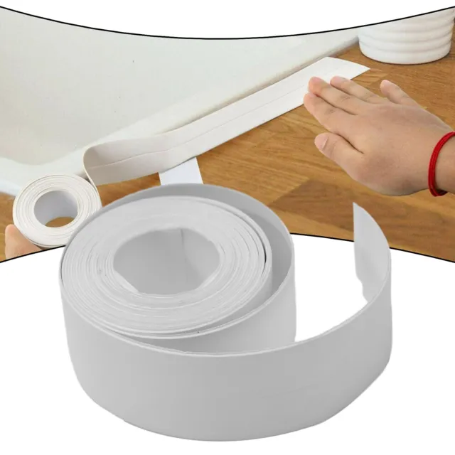 Cinta adhesiva para inodoro, tira de sellado impermeable para espacios de  cocina y baño de PE blanco de 22mm