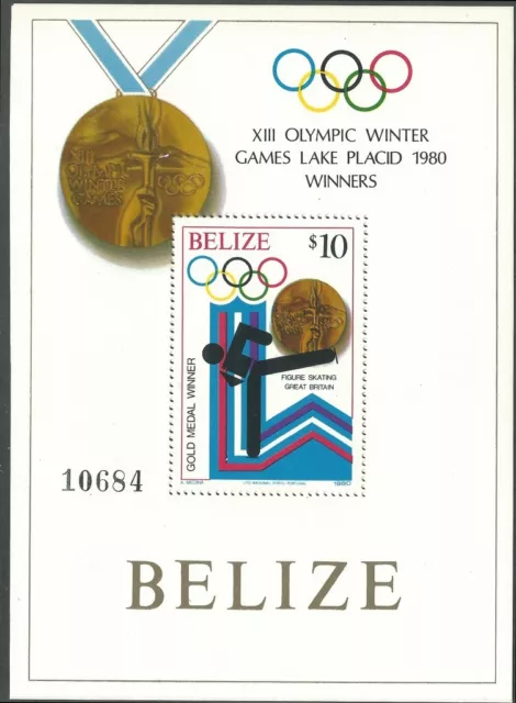 Belize 1988 - Sports Winter Olympic Games Lake Placid 80 Gold Medal - Sc 512 MNH