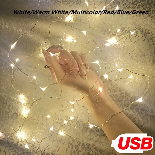 Alambre plateado brillante duradero 20 LED 2M decoración de bodas cadenas de luces luces luces de estrellas