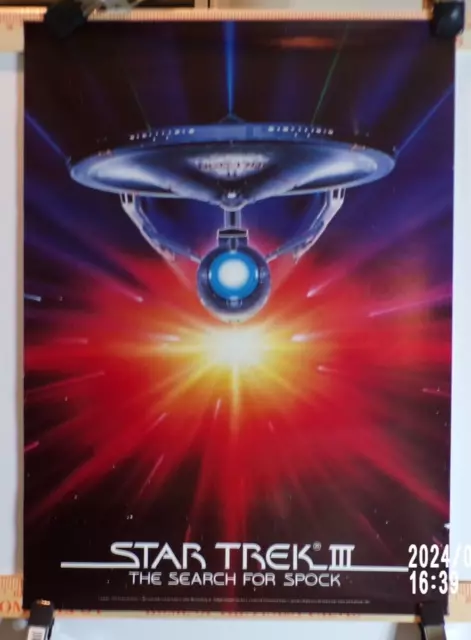 Star Trek III Movie Poster 1984  16"x 22" in Excellent Condition Enterprise