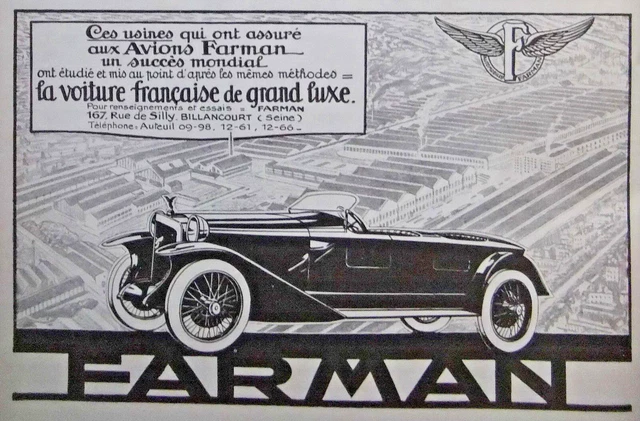 1923 Advertisement Farman La Car Française De Grand Luxury Factories Ensures Success