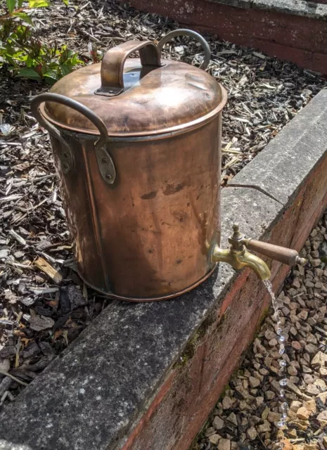 Antique Copper & Brass Water Pot / Tea / Hot Water Urn / Stock Pot