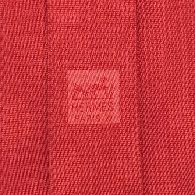 Hermes Paris 5156 HA Herren-Krawatte rot 100 % Seide Made in France authentisch