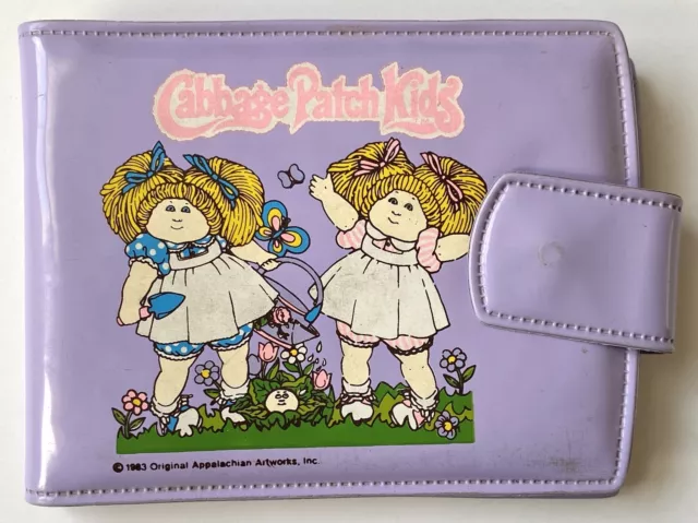 Vintage CABBAGE PATCH KIDS Wallet (1983) Light Purple Snap-Button
