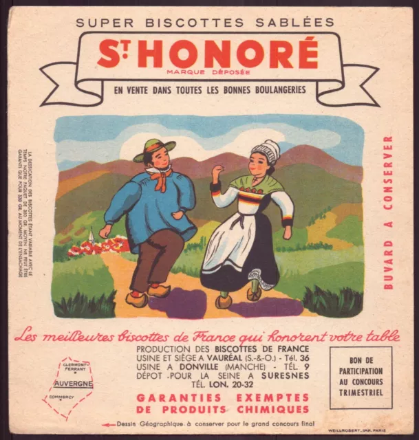 Buvard  Super biscottes sablées " St-Honoré " ( pliures, rousseurs )