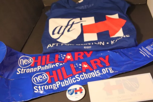 NWT Hillary Clinton T-shirt, Pin, Car Decal + More 2016 Teacher Democrat X-Large