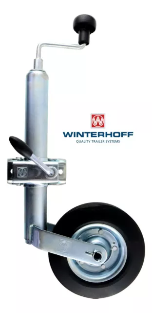 Winterhoff Stützrad + Klemmschelle 150kg Ø48 Bugrad Anhänger 200x50 Stahlfelge