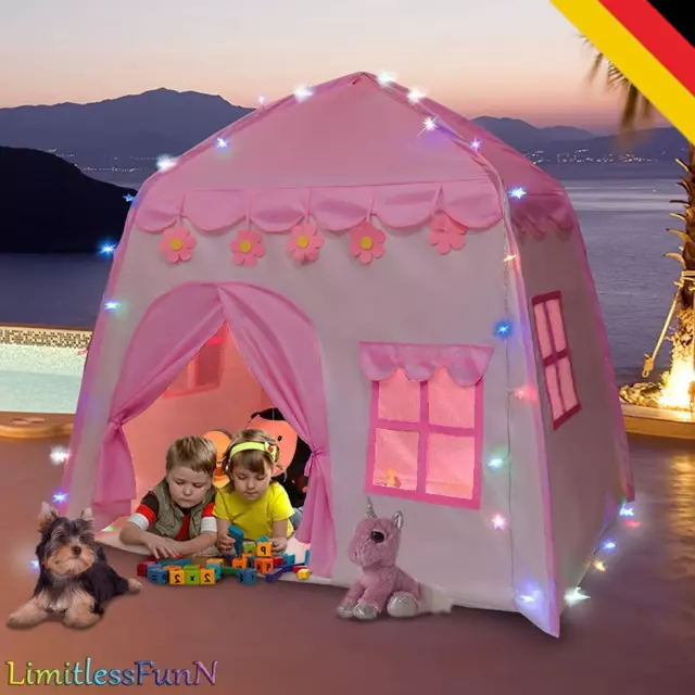 Kinder kinder Baby Pop Up Spielen Zelt Fee Mädchen Spielhaus Indoor Outdoor Rosa