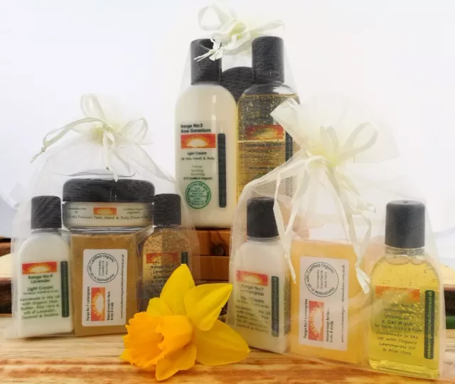 Natural Skin and Hair Care Gift Set - Handmade Organic Toiletries in Organza Bag