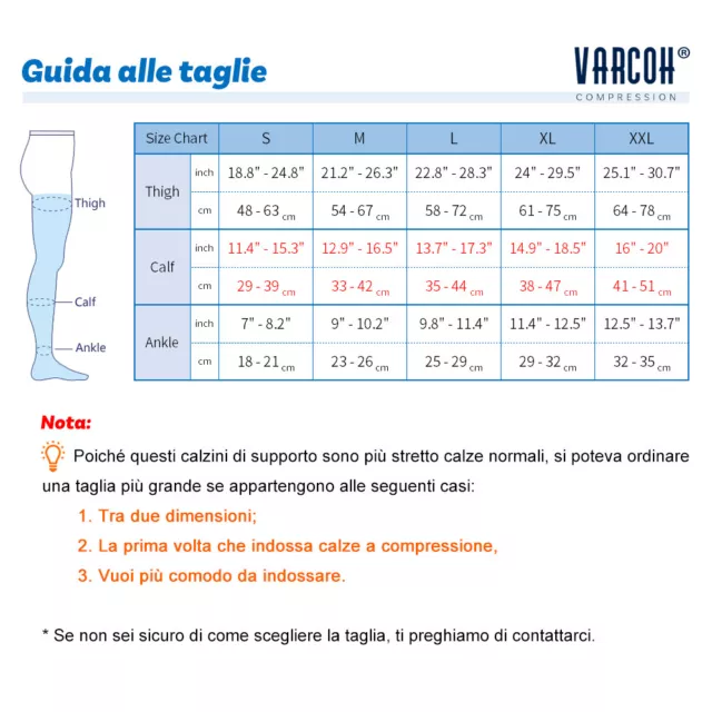 Calze Compressione Polpaccio per vene varicose,Gonfiore,Edema,Aereo,Donne e Uomo 2