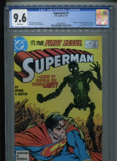 Superman #1 (1987) CGC 9.6 [WHITE] John BYRNE! 1st new Metallo!