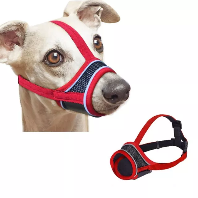 Adjustable Strap Dog Muzzle Soft Fabric Pet mask  Small to Medium Dogs