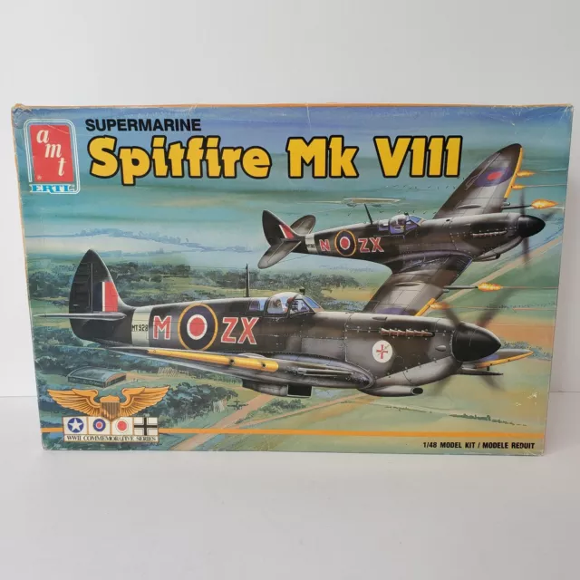 AMT SUPERMARINE SPITFIRE MK VIII 1/48 Scale Plastic Model Kit Vintage
