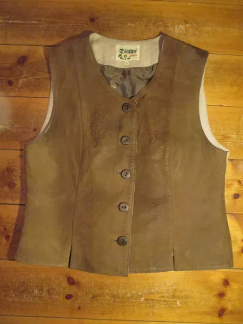 Distler Costumi Regionali Gilet IN Pelle Donna 42