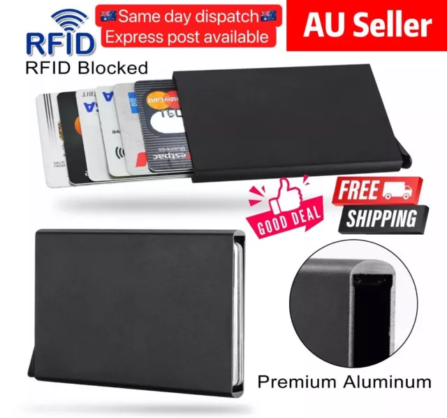 RFID Blocking Aluminum Slim Wallet ID Credit Card Holder Case Protector Purse OZ