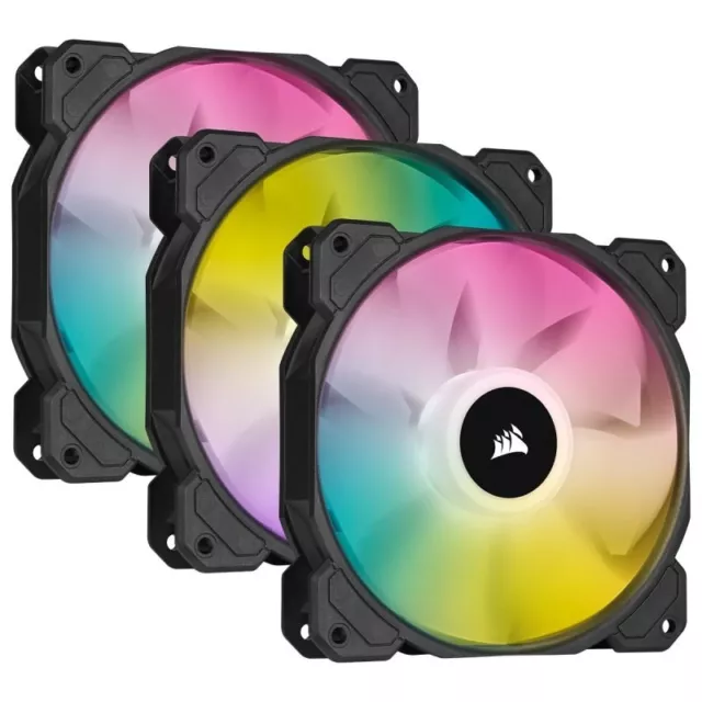CORSAIR iCUE SP120 RGB ELITE Performance 120mm PWM Triple Fan Kit with iCUE Ligh