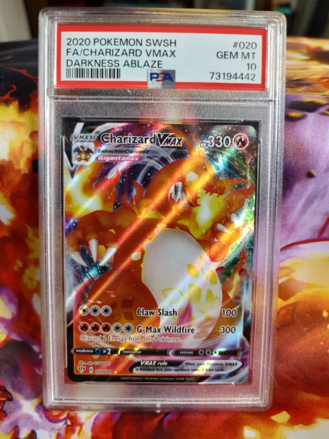 PSA 10 Charizard VMAX 020/189 Full Art Darkness Ablaze Pokemon TCG | Gem Mint
