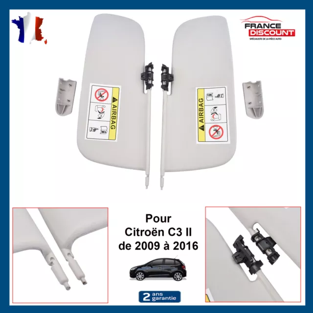 Jeu de Visières pare-soleil Gauche et Droit pour Citroen C3 II 09-16 1613251480