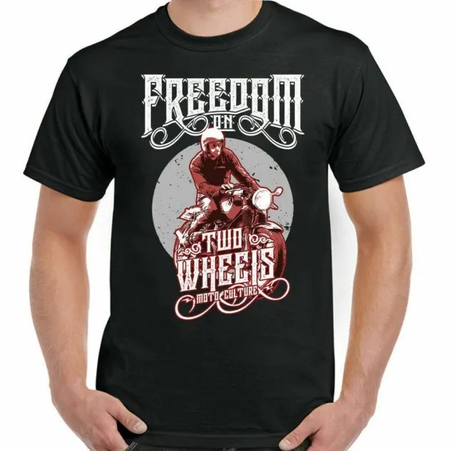 T-shirt Cafe Racer biker moto libertà su due ruote uomo