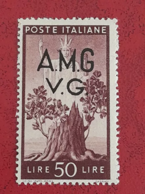 1946 Italia Venezia Giulia tronco di quercia AMG VG Lire 50 varietà n 20 o € 70