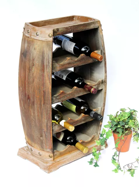 DanDiBo Scaffale-Vino Botte Vini 1555 Bar Porta-Bottiglie 50cm per 8  bottigl. Scaffale Botte Botte-Legno