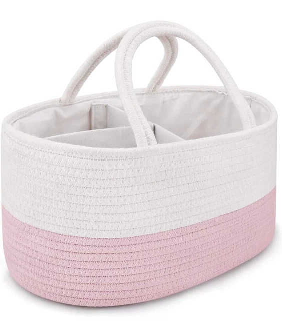 Baby Diaper Caddy, Nursery Storage Bin and Car Organizer for Diapers and Baby 