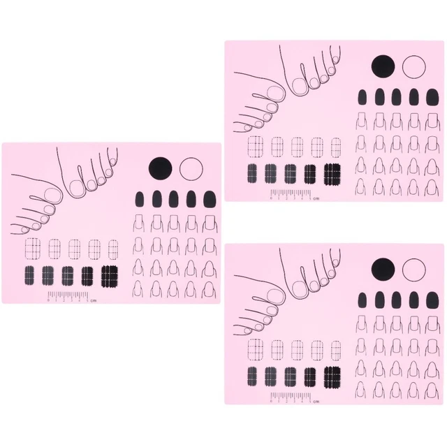 3 unidades Accesorios Herramienta de arte Almohadilla de manicura de silicona para decoraciones de uñas Accesorios