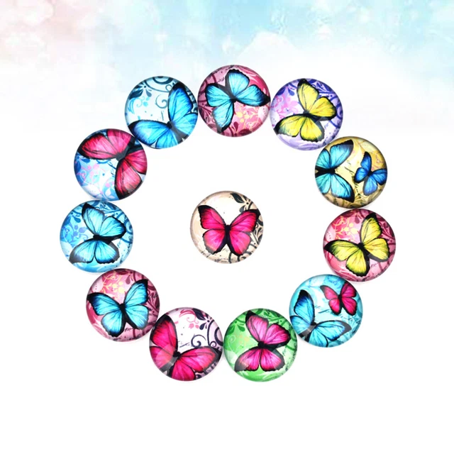 2x Glas Patch Edelstein Glas Kristall Bild Cabochons Flatback Charme 6