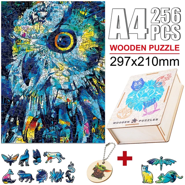 Owl Animal Jigsaw Puzzle Adults Kids Elegant Interesting DIY Drawing Wooden Game
