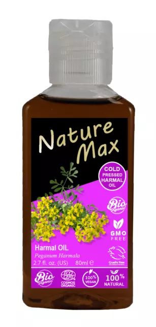 Nature Max Harmal Rue Oil Organic For Hair & Skin Care & Food Quality (2.70 oz )