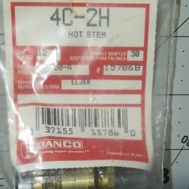 Vástago caliente Danco 4C-2H para grifos Eljer #15786B STOCK ANTIGUO 03715557860